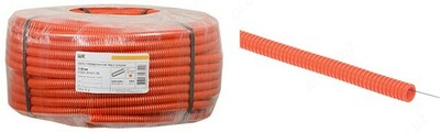 Gofrirovka qilingan quvur. HDPE d25 toq sariq rangli (50 m) IEK bilan -